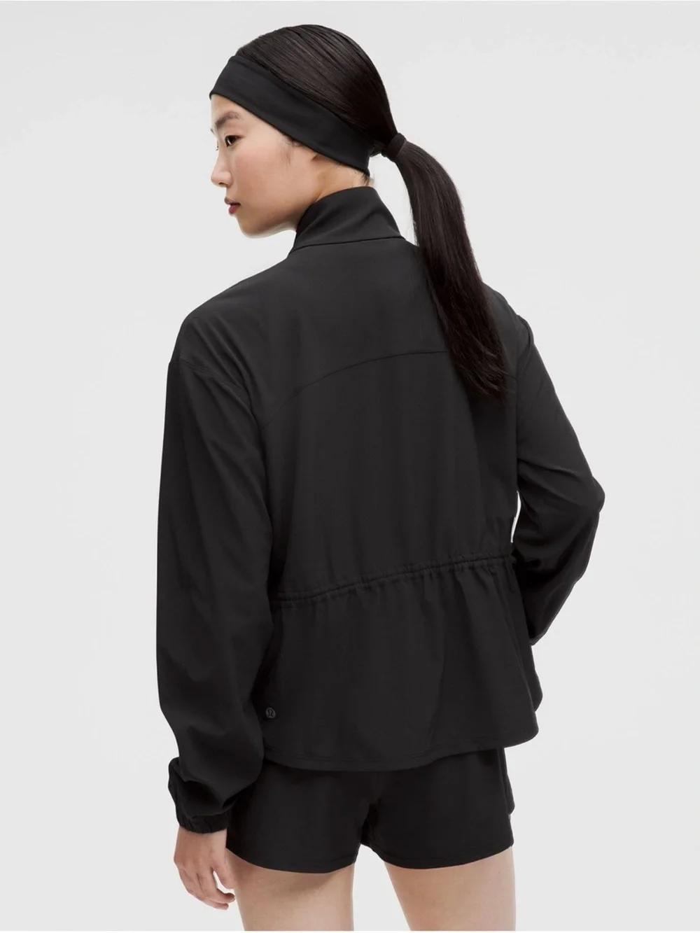Lululemon UV Protective Cinch Waist Running Jacket Black Lightweight Run Sz S